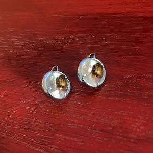 Kurt Geiger London Blue Round Stone Lever Back Earrings